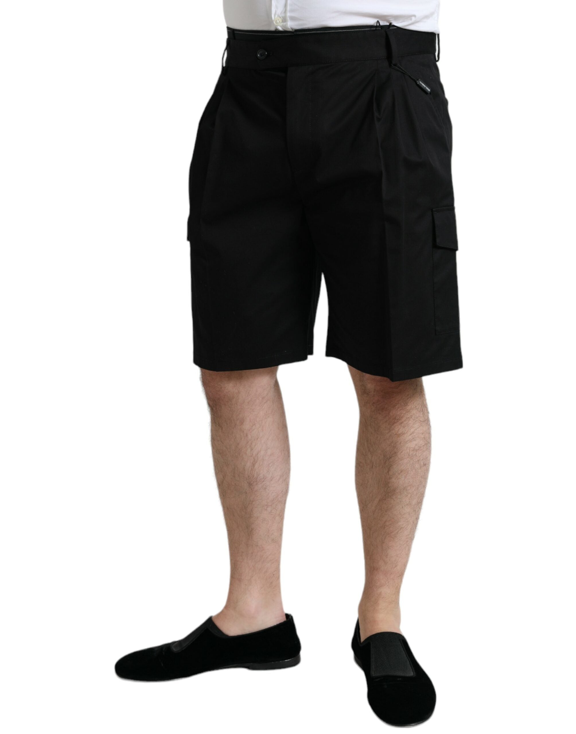 Dolce & Gabbana Black Cotton Stretch Cargo Bermuda Shorts Dolce & Gabbana