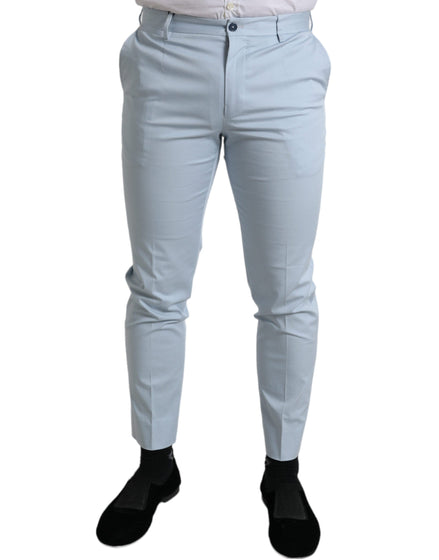 Dolce & Gabbana Sky Blue Cotton Stretch Skinny Pants Dolce & Gabbana