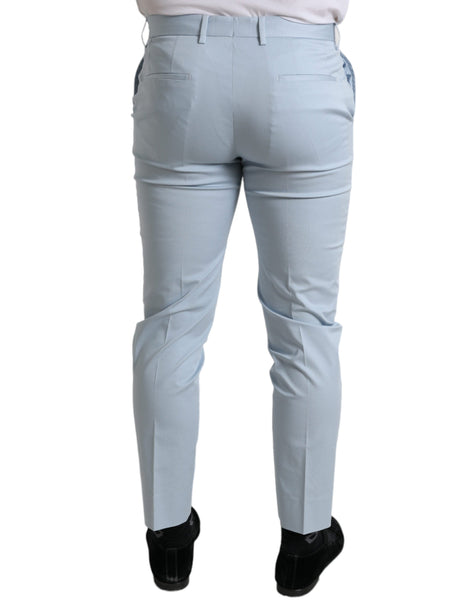 Dolce & Gabbana Sky Blue Cotton Stretch Skinny Pants Dolce & Gabbana