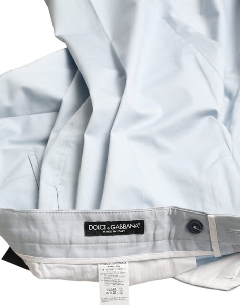 Dolce & Gabbana Sky Blue Cotton Stretch Skinny Pants Dolce & Gabbana