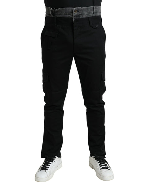 Dolce & Gabbana Black Gray Slim Cotton Denim Jeans Pants Dolce & Gabbana