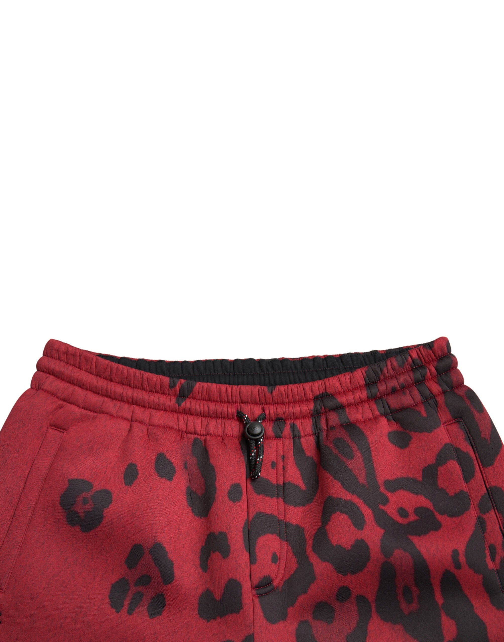 Dolce & Gabbana Red Black Leopard Stretch Jogger Pants Dolce & Gabbana