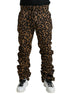 Dolce & Gabbana Brown Leopard Jacquard Jogger Pants Dolce & Gabbana