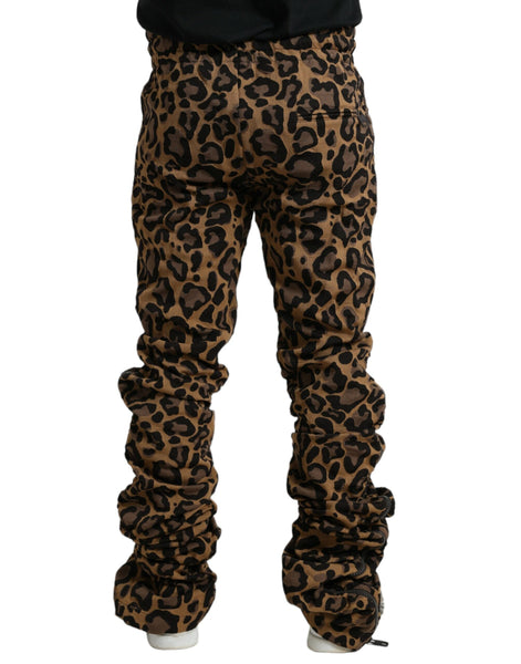 Dolce & Gabbana Brown Leopard Jacquard Jogger Pants Dolce & Gabbana