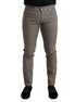 Dolce & Gabbana Brown Cotton Stretch Skinny Men Pants Dolce & Gabbana