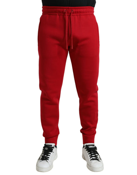 Dolce & Gabbana Red Cotton Blend Skinny Jogger Pants Dolce & Gabbana