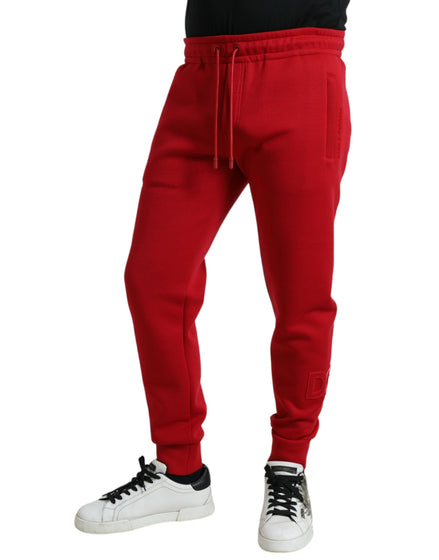 Dolce & Gabbana Red Cotton Blend Skinny Jogger Pants Dolce & Gabbana