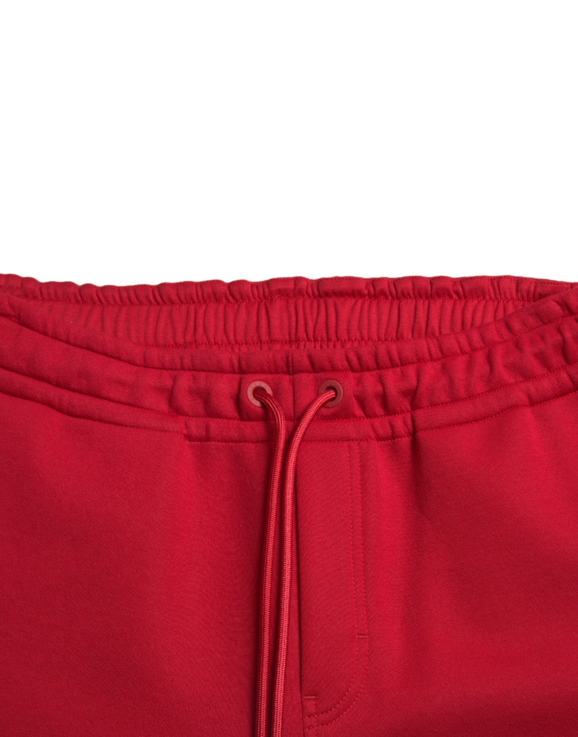 Dolce & Gabbana Red Cotton Blend Skinny Jogger Pants Dolce & Gabbana