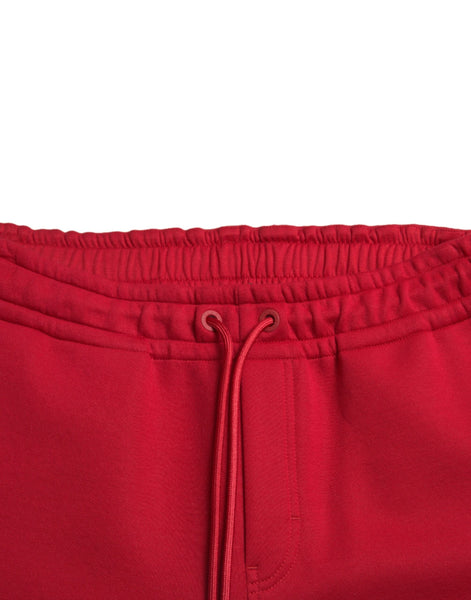 Dolce & Gabbana Red Cotton Blend Skinny Jogger Pants Dolce & Gabbana