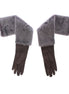 Dolce & Gabbana Gray Mink Fur Lambskin Suede Leather Gloves Dolce & Gabbana