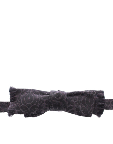 Dolce & Gabbana Gray Black Wool Bow Tie Dolce & Gabbana