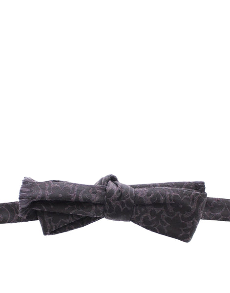 Dolce & Gabbana Gray Black Wool Bow Tie Dolce & Gabbana