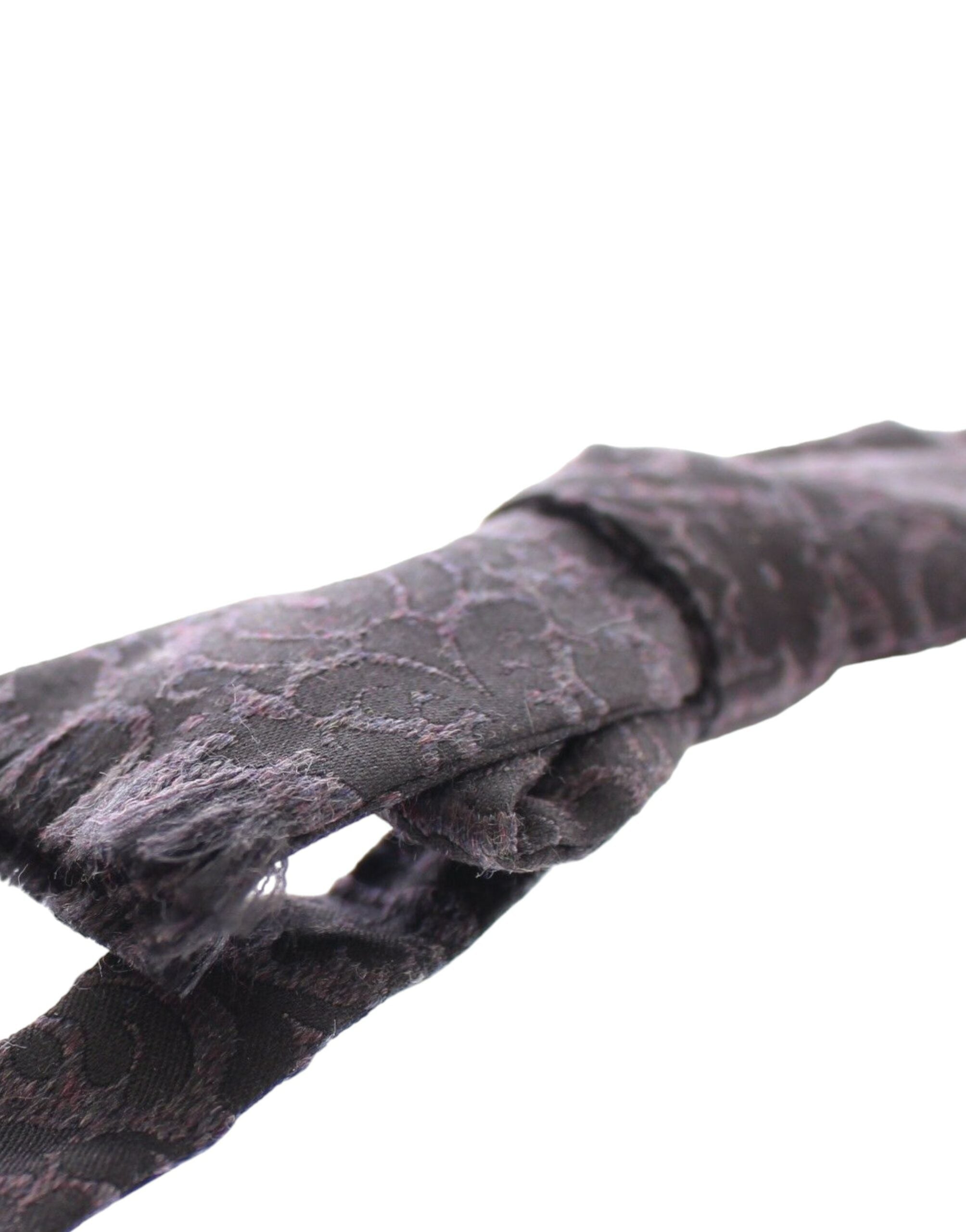 Dolce & Gabbana Gray Black Wool Bow Tie Dolce & Gabbana