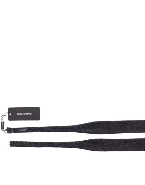 Dolce & Gabbana Gray Black Wool Bow Tie Dolce & Gabbana