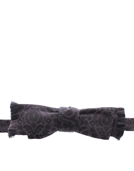 Dolce & Gabbana Gray Black Wool Silk Bow Tie Dolce & Gabbana
