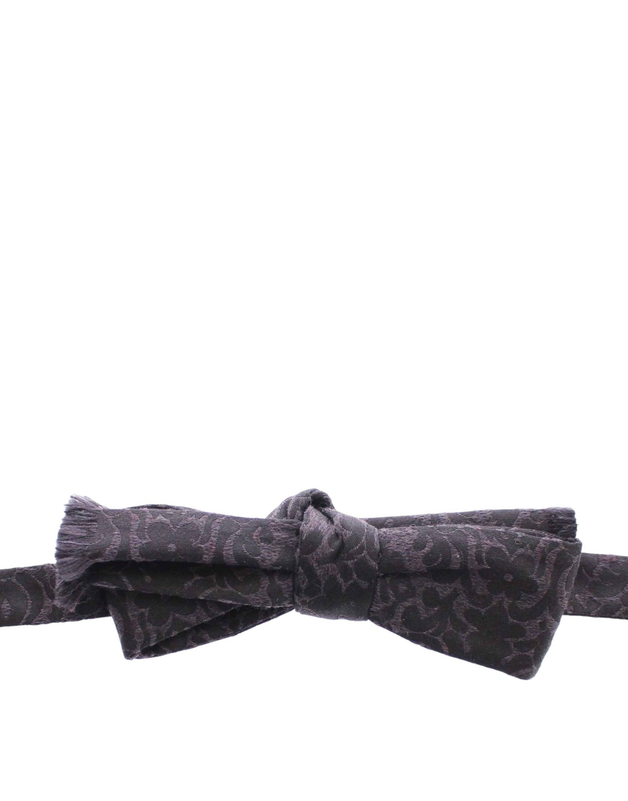 Dolce & Gabbana Gray Black Wool Silk Bow Tie Dolce & Gabbana