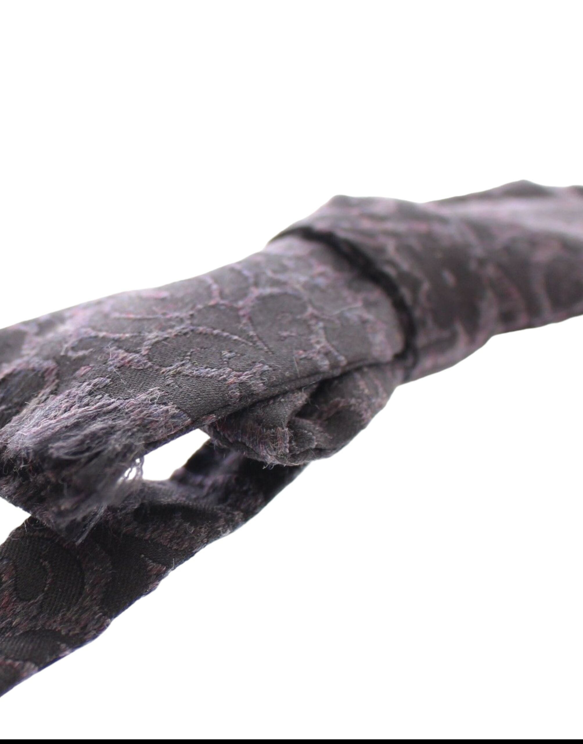 Dolce & Gabbana Gray Black Wool Silk Bow Tie Dolce & Gabbana