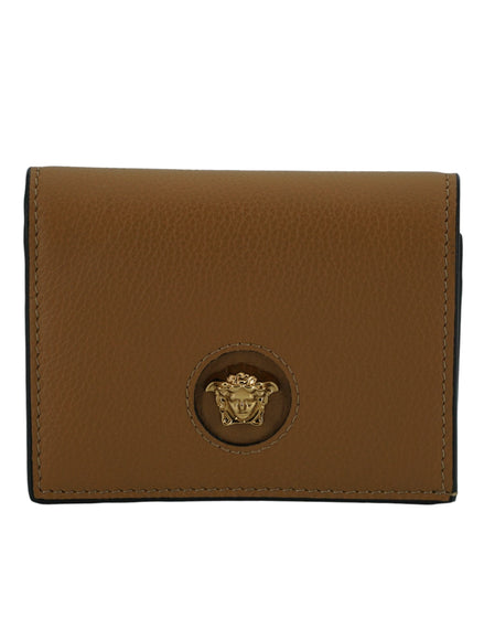 Versace Elegant Compact Leather Wallet in Brown Versace