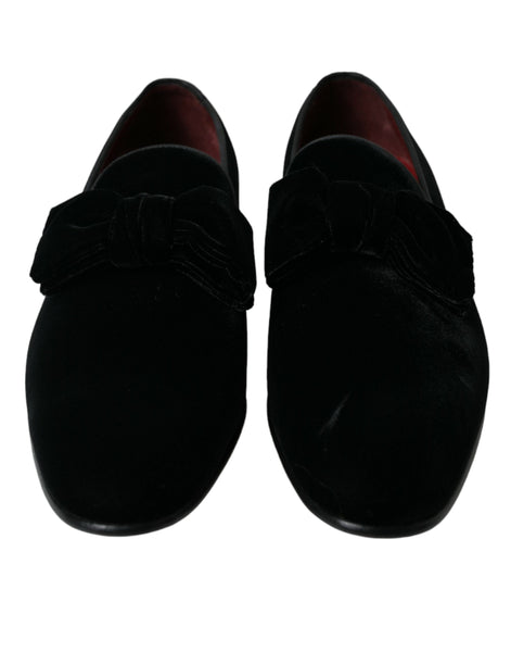Dolce & Gabbana Black Velvet Loafers Formal Dress Shoes Dolce & Gabbana