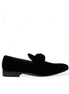 Dolce & Gabbana Black Velvet Loafers Formal Dress Shoes Dolce & Gabbana