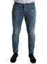 Dolce & Gabbana Blue Washed Skinny Cotton Stretch Denim Jeans Dolce & Gabbana