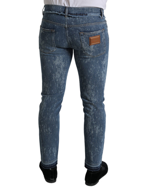 Dolce & Gabbana Blue Washed Skinny Cotton Stretch Denim Jeans Dolce & Gabbana