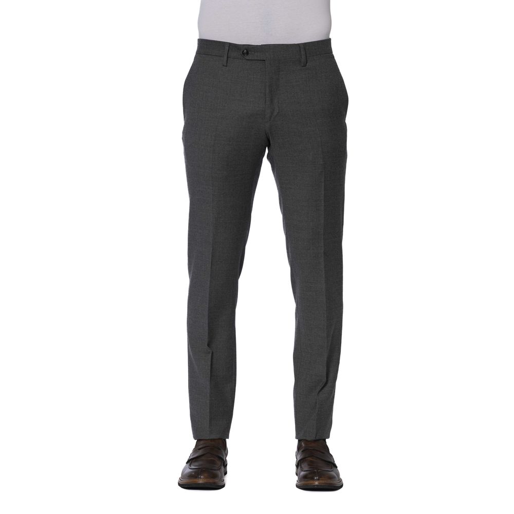 Trussardi Gray Wool Men Trouser Trussardi