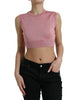 Dolce & Gabbana Pink Crew Neck Cropped Sleeveless Tank Top Dolce & Gabbana