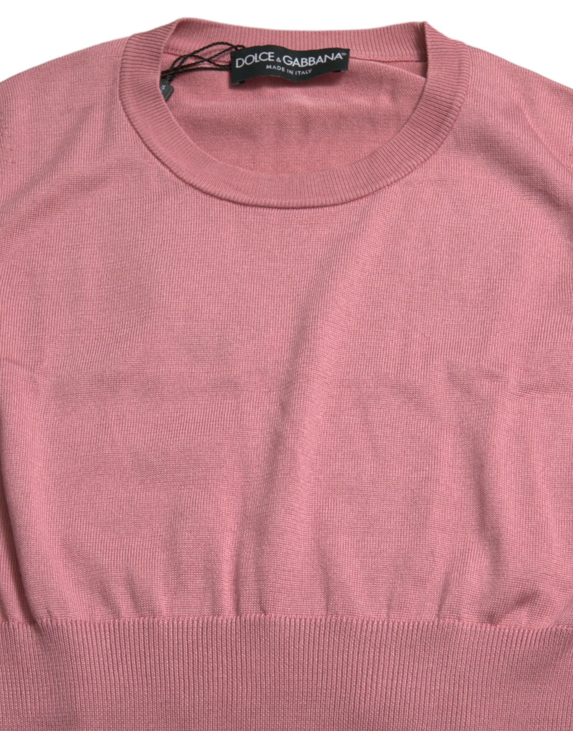 Dolce & Gabbana Pink Crew Neck Cropped Sleeveless Tank Top Dolce & Gabbana