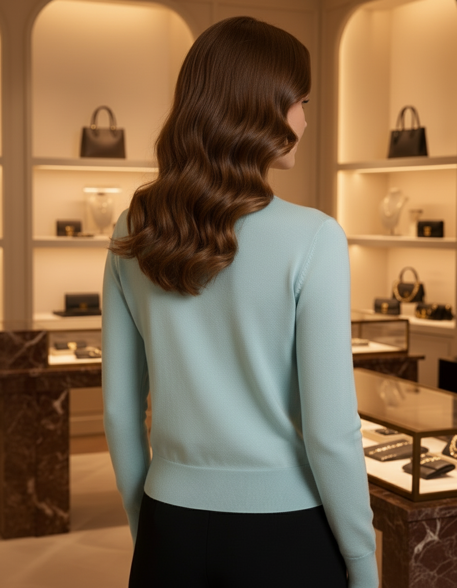 Dolce & Gabbana Light Blue Silk Crew Neck Cardigan Sweater Dolce & Gabbana