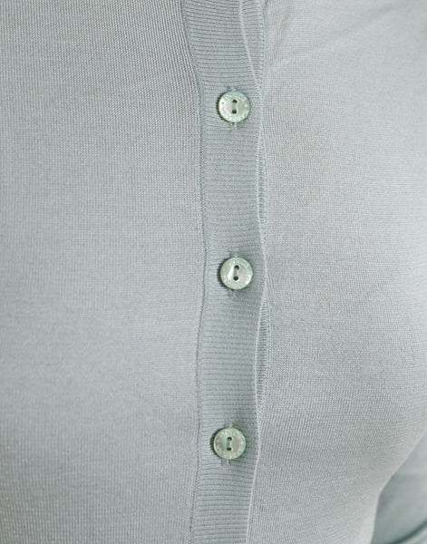 Dolce & Gabbana Light Blue Silk Crew Neck Cardigan Sweater Dolce & Gabbana