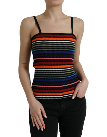 Dolce & Gabbana Multicolor Stripes Spaghetti Strap Tank Top Dolce & Gabbana