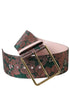 Dolce & Gabbana Multicolor Floral Jacquard Lurex Gold Buckle Belt Dolce & Gabbana