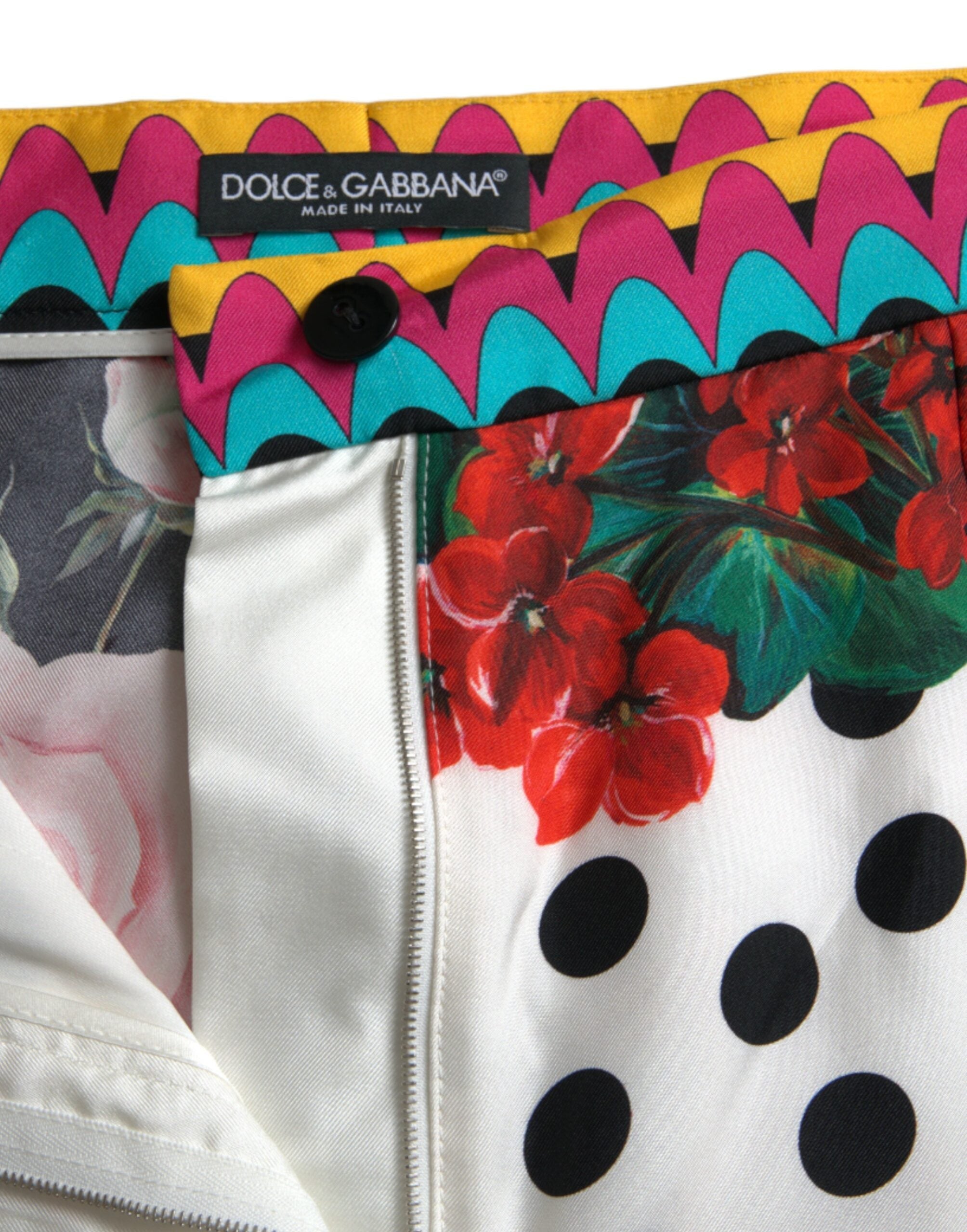 Dolce & Gabbana Multicolor Floral Polka Dot Hot Pants Shorts Dolce & Gabbana