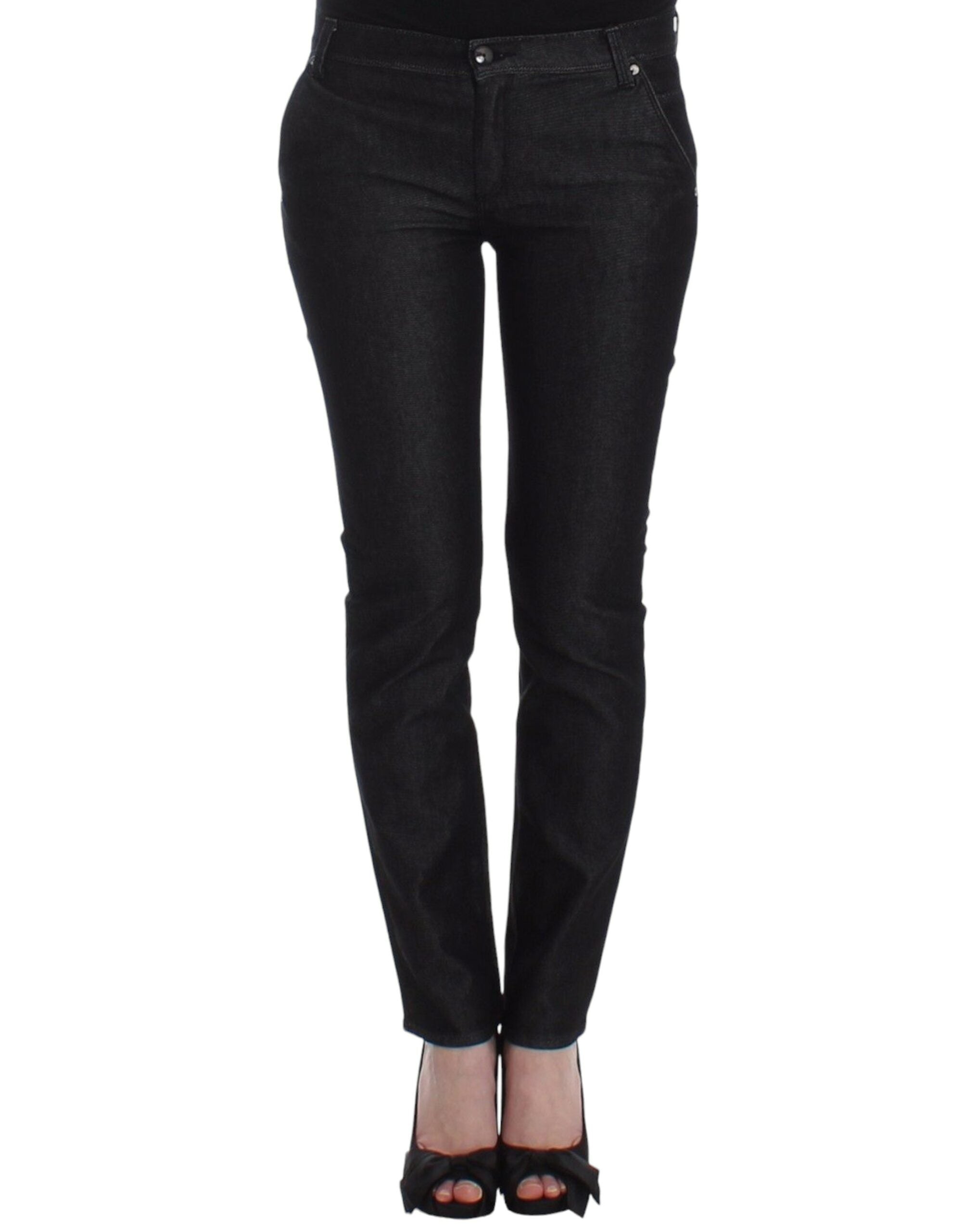 Ermanno Scervino Black Slim Jeans Denim Pants Skinny Leg Stretch Ermanno Scervino