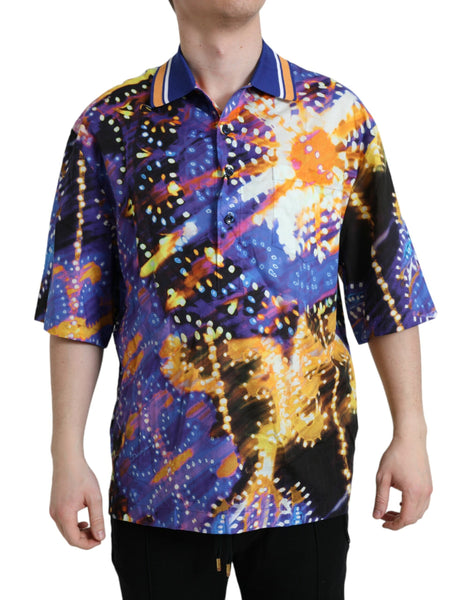 Dolce & Gabbana Multicolor Luminarie Print Cotton Casual Shirt Dolce & Gabbana
