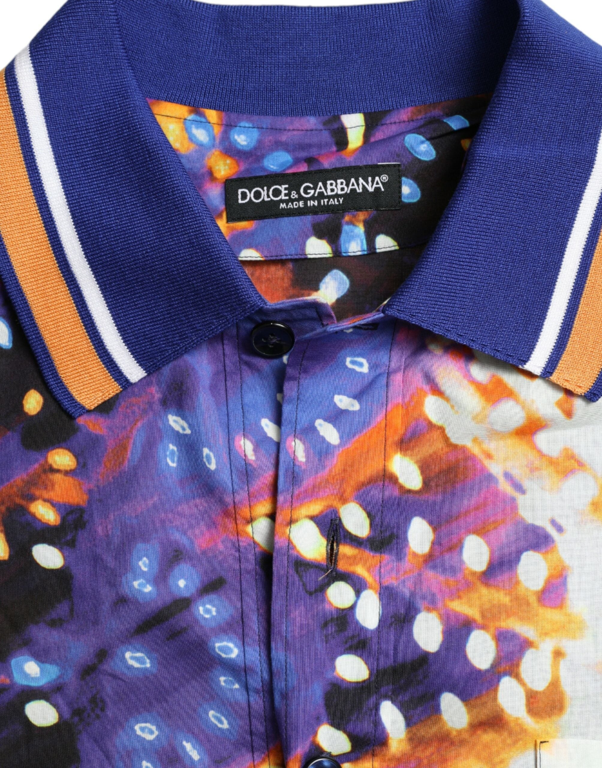 Dolce & Gabbana Multicolor Luminarie Print Cotton Casual Shirt Dolce & Gabbana