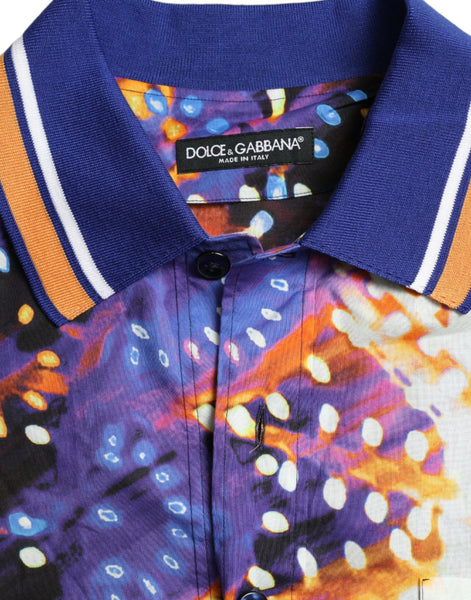 Dolce & Gabbana Multicolor Luminarie Print Cotton Casual Shirt Dolce & Gabbana