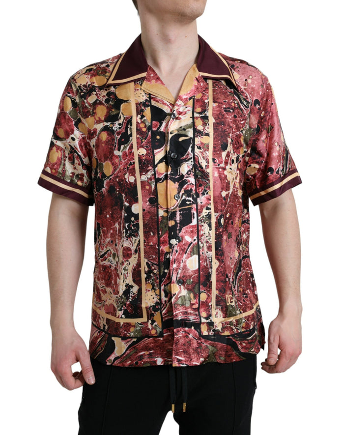 Dolce & Gabbana Multicolor Button Down Silk Shirt Dolce & Gabbana