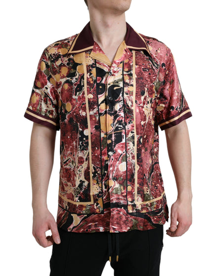 Dolce & Gabbana Multicolor Button Down Silk Shirt Dolce & Gabbana
