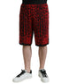 Dolce & Gabbana Red Leopard Print Viscose Bermuda Shorts Dolce & Gabbana
