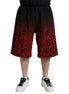 Dolce & Gabbana Red Leopard Print Cotton Bermuda Shorts Dolce & Gabbana