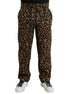 Dolce & Gabbana Brown Leopard Print Polyester Jogger Pants Dolce & Gabbana