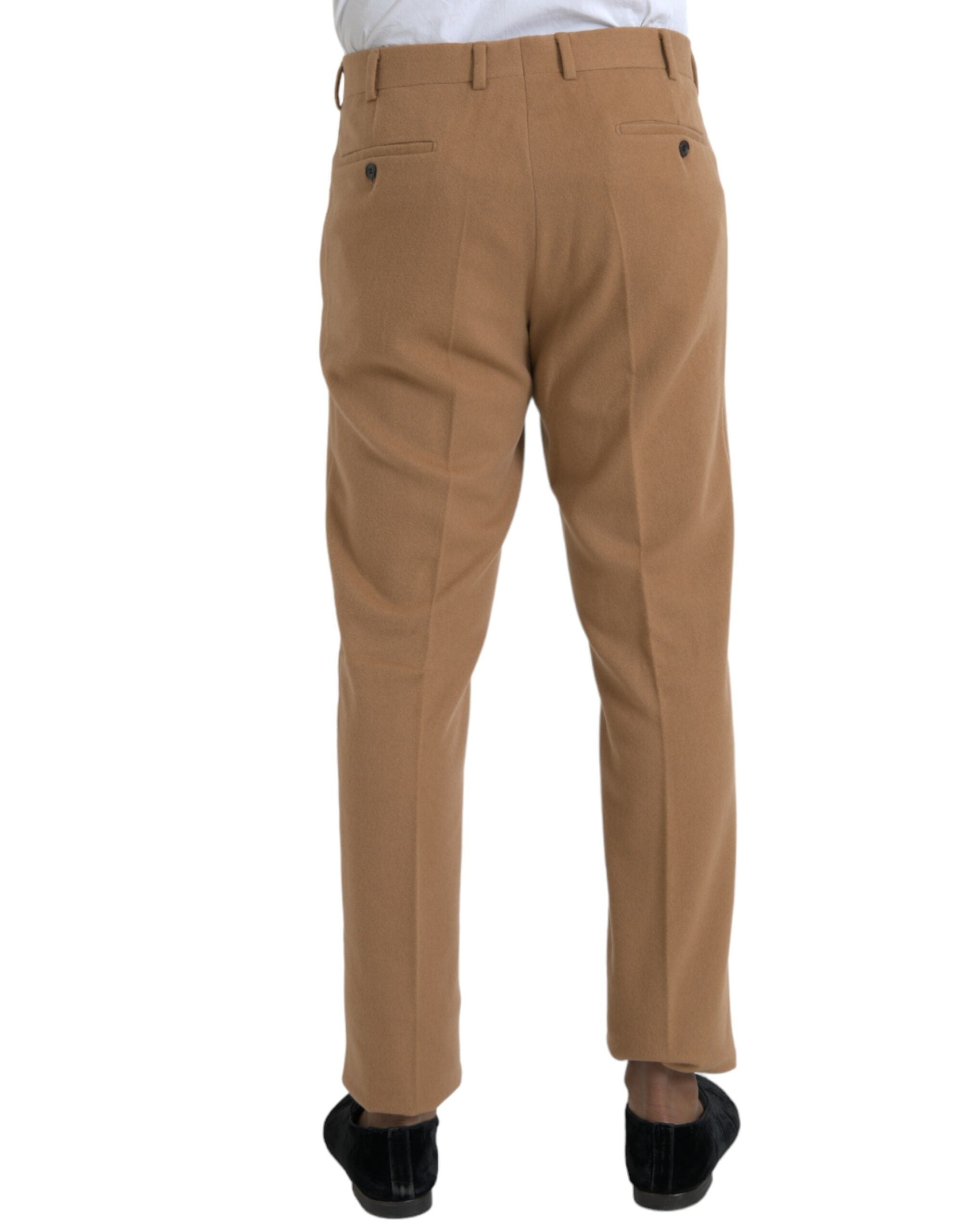 Prada Beige Cashmere Men Straight Fit Dress Pants Prada