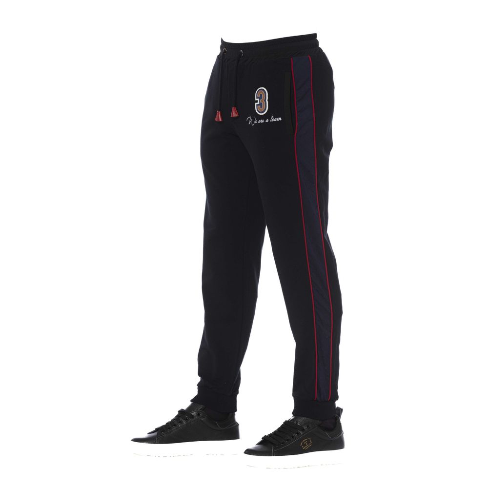 Trussardi Black Cotton Men Sports Pant Trussardi