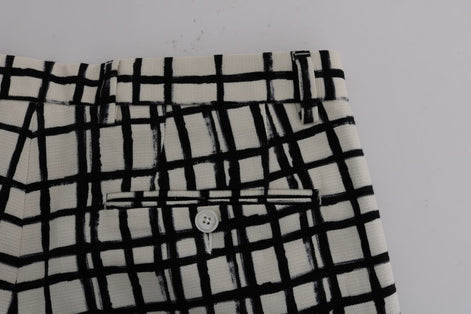 Dolce & Gabbana White Black Striped Casual Shorts Dolce & Gabbana