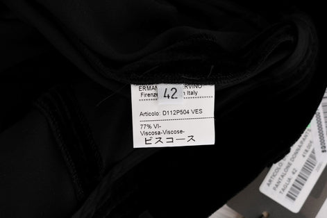 Ermanno Scervino Black Velvet Slim Fit Pants Ermanno Scervino