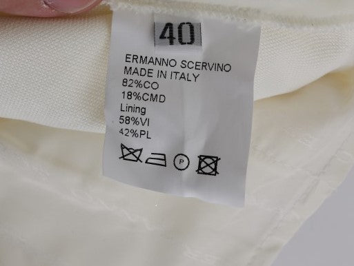 Ermanno Scervino White Cotton Regular Fit Casual Pants Ermanno Scervino