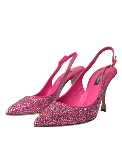 Dolce & Gabbana Pink Slingbacks Crystal Pumps Shoes Dolce & Gabbana