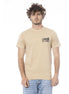 Cavalli Class Beige Cotton Men T-Shirt Cavalli Class